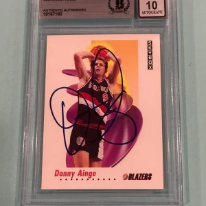 DANNY AINGE Signed 1991-92 SKYBOX Card #233 Beckett (BAS) AUTO 10