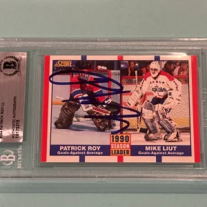 PATRICK ROY Signed 1990-91 SCORE Card #354 Beckett BAS