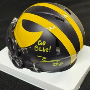 Andrew Marsh Signed & Inscribed Michigan Wolverines Mini Helmet JSA COA