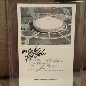 SYRACUSE 1965 FOOTBALL HOLIDAY CARD SIGNED BY FLOYD LITTLE Beckett His Own Card!