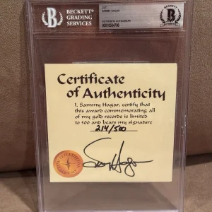 Sammy Hagar Signed Card Van Halen The Circle Montrose Beckett Slabbed