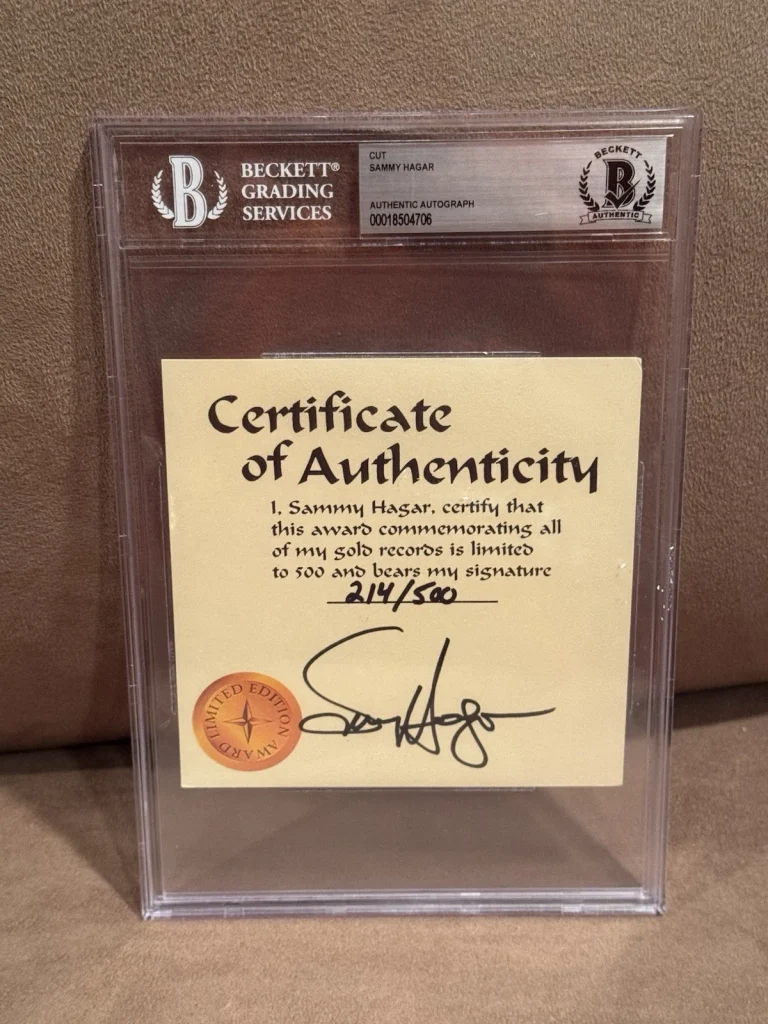 Sammy Hagar Signed Card Van Halen The Circle Montrose Beckett Slabbed