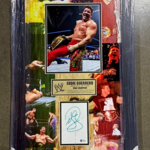 Eddie Guerrero Signed Framed Matted WWF 4x6 Photo Display WWE Beckett COA