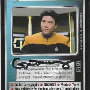 Garrett Wang Signed Star Trek Voyager Game Card Harry Kim