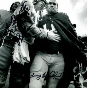 TERRY BRADSHAW and JOE FERGUSON signed 8x10 NFL STEELERS VS BILLS photo