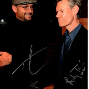 TIM MCGRAW and RANDY TRAVIS signed autographed 8x10 photo RARE!!!
