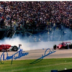 MARIO ANDRETTI and DANNY SULLIVAN signed autographed 8x10 INDY photo