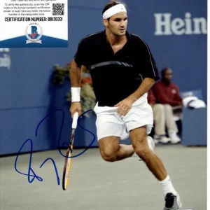 ROGER FEDERER signed 8x10 TENNIS photo Beckett BAS