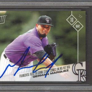 Rockies German Marquez Signed 2017 Topps Now #132 Rookie Card BAS Slabbed