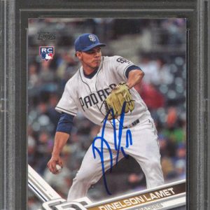 Padres Dinelson Lamet Signed 2017 Topps Update #US35 Rookie Card BAS Slabbed