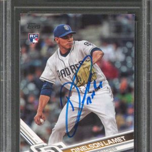 Padres Dinelson Lamet Signed 2017 Topps Update #US35 Rookie Card BAS Slabbed