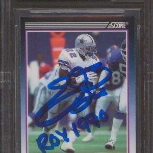 Emmitt Smith "ROY" Signed 1990 Score Supplemental #101T RC Card Auto 10 BAS Slab