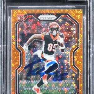 Tee Higgins Signed 2020 Panini Prizm Orange Disco #308 RC Card Auto 10! BAS Slab