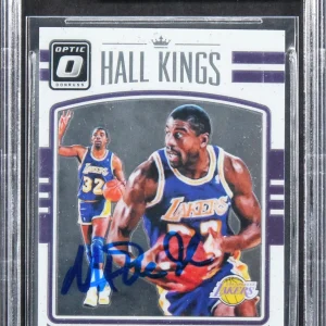 Magic Johnson Signed 2016 Donruss Optic Hall Kings #24 Card Auto 10! BAS Slabbed