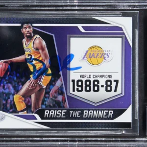Magic Johnson Signed 2019 Certified Raise The Banner #21 Card Auto 10! BAS Slab