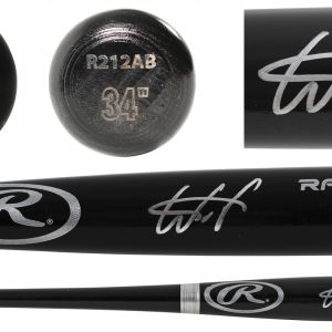 Rays Wander Franco Authentic Signed Black Rawlings Big Stick Baseball Bat JSA