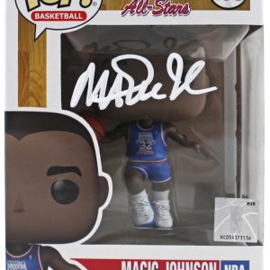 Magic Johnson Signed 1992 ASG #138 Funko Pop Vinyl Figure w/ White Sig BAS Wit