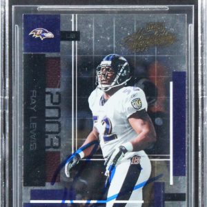 Ravens Ray Lewis Signed 2003 Absolute Memorabilia #2 Card Auto 10! BAS Slabbed
