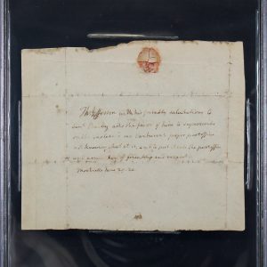 Thomas Jefferson Authentic Signed 6.25x7.5 1824 Handwritten Envelope BAS Slabbed
