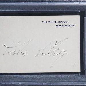 Calvin Coolidge Authentic Signed 2.75x4.25 White House Card Auto NM 7 PSA Slab