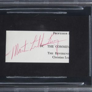 Martin Luther King Jr. Signed 1.5x3.15 Cut Signature Auto Graded 9! BAS Slabbed