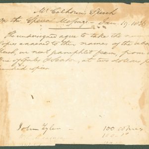 John Tyler Authentic Signed 6.25x7.5 1836 Printing Order Document BAS #AB14363