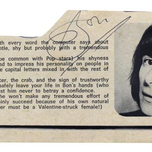 Bon Scott AC/DC Authentic Signed 3x6.75 Cut Signature Autographed JSA #BB39751