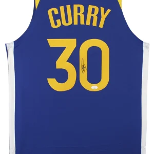 Warriors Stephen Curry Authentic Signed Blue Nike The Bay Swingman Jersey JSA
