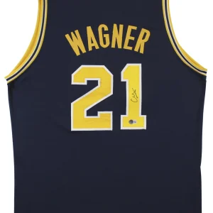 Michigan Franz Wagner Authentic Signed Navy Blue Pro Style Jersey BAS Witnessed