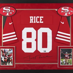 49ers Jerry Rice Authentic Signed Red Nike Game Framed Jersey Fanatics