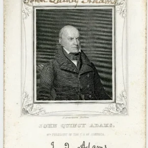 John Quincy Adams Authentic Signed 3.25x4.5 Engraving Photo JSA #YY85770