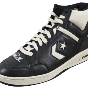 Lakers Magic Johnson Signed Left Black & White Converse Weapon Shoe  BAS Wit 2