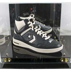 Magic Johnson Signed Right Black & White Converse Weapon Shoe W/ Case BAS Wit 2