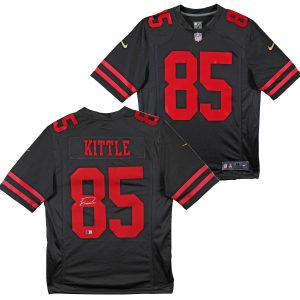 49ers George Kittle Authentic Signed Black Nike Limited Jersey BAS Witnessed