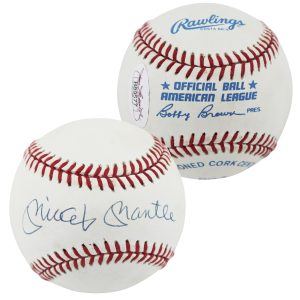 Yankees Mickey Mantle Authentic Signed Bobby Brown Oal Baseball JSA #B89577