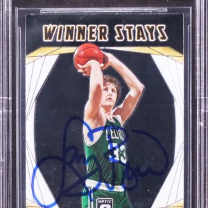 Celtics Larry Bird Signed 2020 Donruss Optic Winner Stays #19 Auto 10 BAS Slab