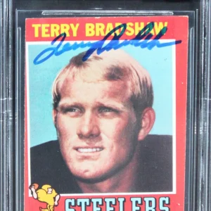 Steelers Terry Bradshaw Authentic Signed 1971 Topps #156 Card Auto 10 BAS Slab 2