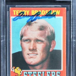 Steelers Terry Bradshaw Authentic Signed 1971 Topps #156 Card Auto 10 BAS Slab 1
