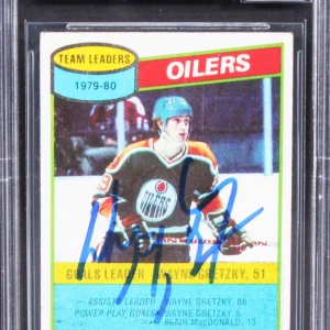 Oilers Wayne Gretzky Authentic Signed 1980 Topps #182 Card Auto 10! BAS Slabbed