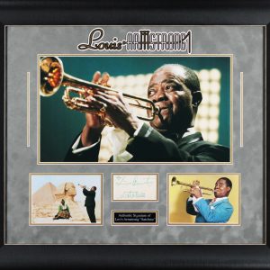 Louis Armstrong "Satchmo" Signed & Framed 3x4.5 Cut Signature BAS #AE13381