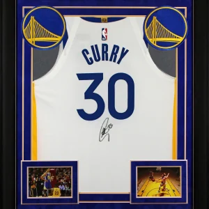 Stephen Curry Signed White Nike Association Ed Authentic Framed Jersey JSA 1