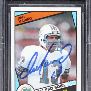 Dolphins Dan Marino Signed 1984 Topps #123 Rookie Card Auto 10! BAS Slabbed