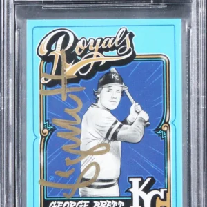 Royals George Brett Signed Topps Project 2020 #43 Card 9.5, Auto 8! BAS Slabbed