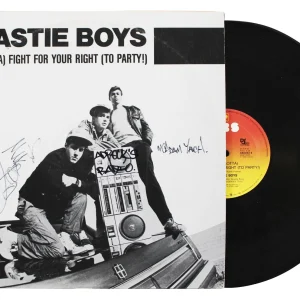 (3) MCA, Ad-Rock & Mike D Signed Fight For Your Right Album Cover W/ Vinyl JSA