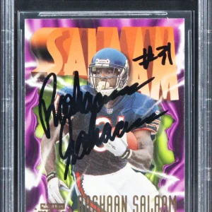 Bears Rashaan Salaam Authentic Signed 1997 Skybox Impact #97 Card BAS Slabbed