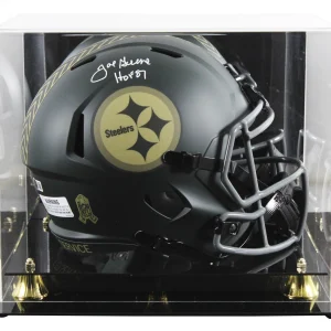 Steelers Joe Greene "HOF 87" Signed STS IV F/S Speed Rep Helmet W/ Case BAS Wit