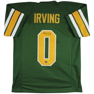 Oregon Bucky Irving Authentic Signed Green Pro Style Jersey BAS Witnessed