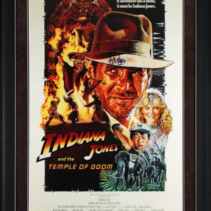 Harrison Ford Temple Of Doom Signed & Framed 24x36 Poster Auto 10! BAS #AE16824