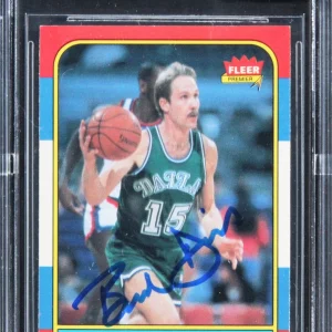 Mavericks Brad Davis Signed 1986 Fleer #22 Card Auto Graded GM 10! BAS Slabbed