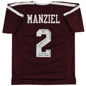 Texas A&M Johnny Manziel "2x Insc" Signed Maroon Pro Style Jersey BAS #2W560221